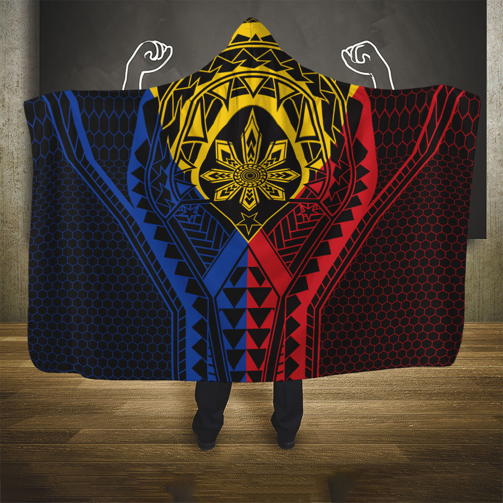 Philippines Batok Tribal Inspired Tattoo Hooded Blanket LT05 - Polynesian Pride