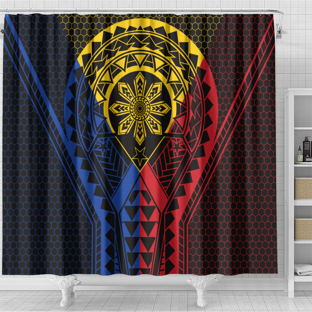 Philippines Batok Tribal Inspired Tattoo Shower Curtain LT05 - Polynesian Pride
