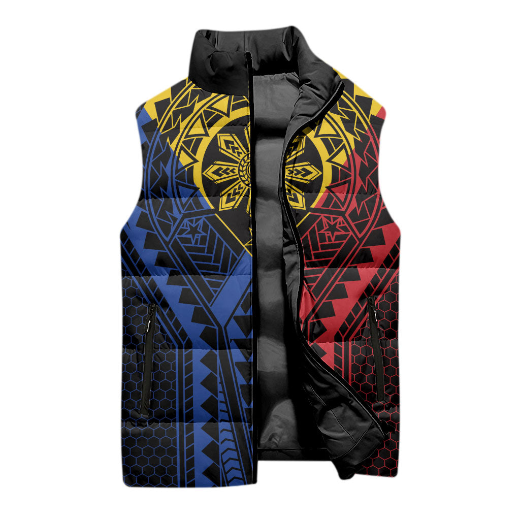 Philippines Batok Tribal Inspired Tattoo Sleeveless Puffer Jacket LT05 - Polynesian Pride