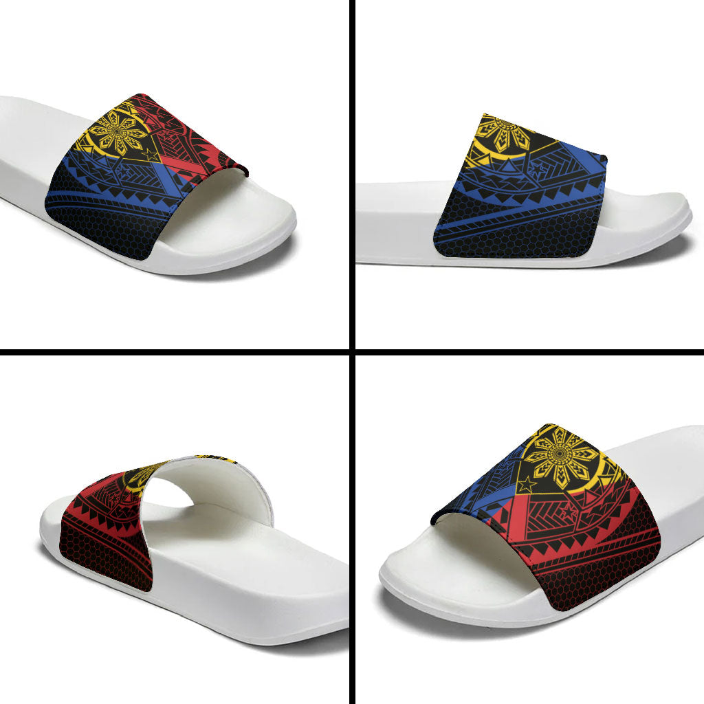 Philippines Batok Tribal Inspired Tattoo Slide Sandals LT05 - Polynesian Pride
