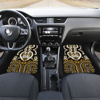 Custom Aotearoa Ngai Te Rangi Car Mats Maori Tribal Pattern LT05 Set 2pcs - Front Gold - Polynesian Pride