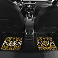 Custom Aotearoa Ngai Te Rangi Car Mats Maori Tribal Pattern LT05 Set 2pcs - Back Gold - Polynesian Pride