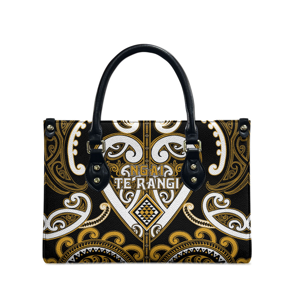 Aotearoa Ngai Te Rangi Leather Bag Maori Tribal Pattern LT05 - Polynesian Pride