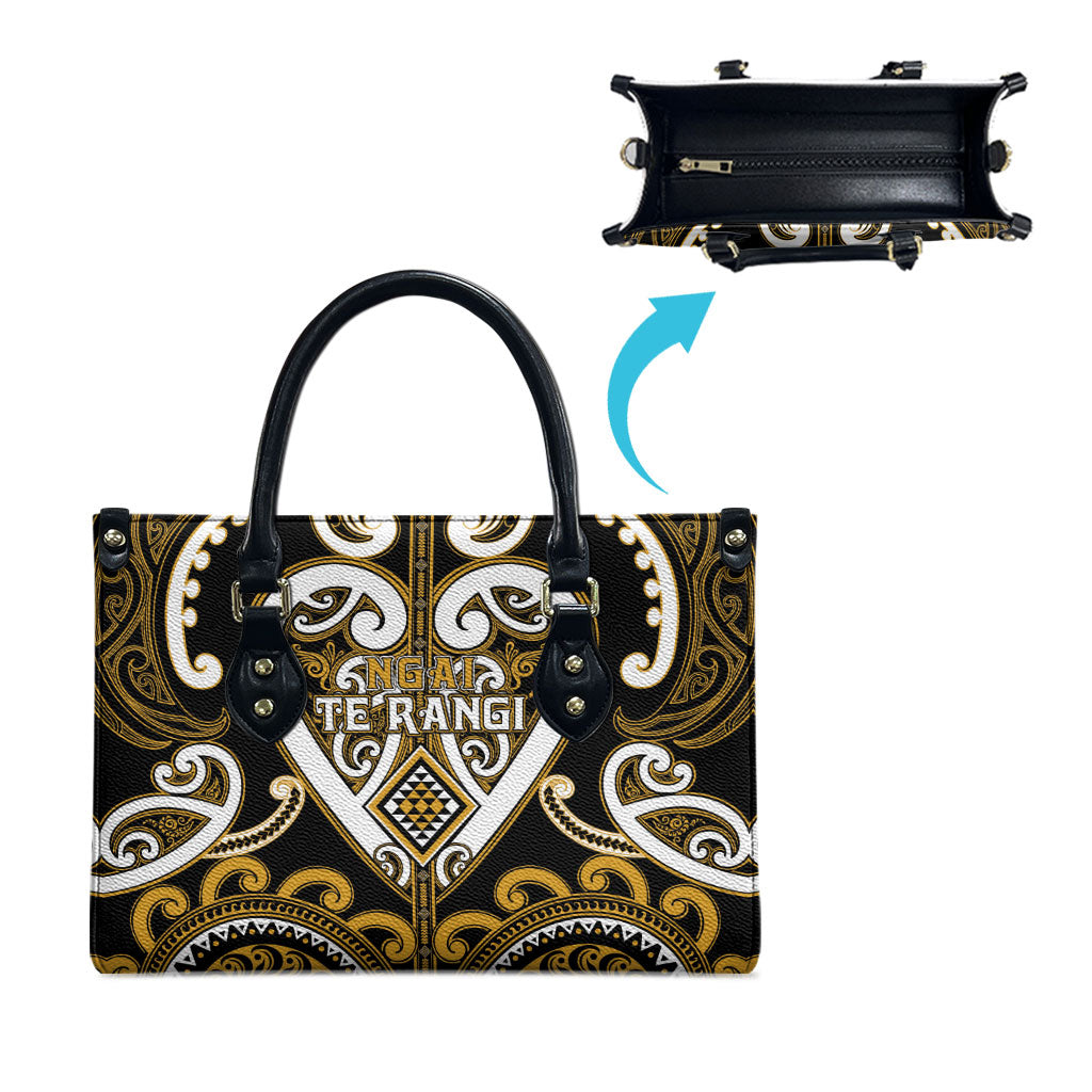 Aotearoa Ngai Te Rangi Leather Bag Maori Tribal Pattern LT05 - Polynesian Pride