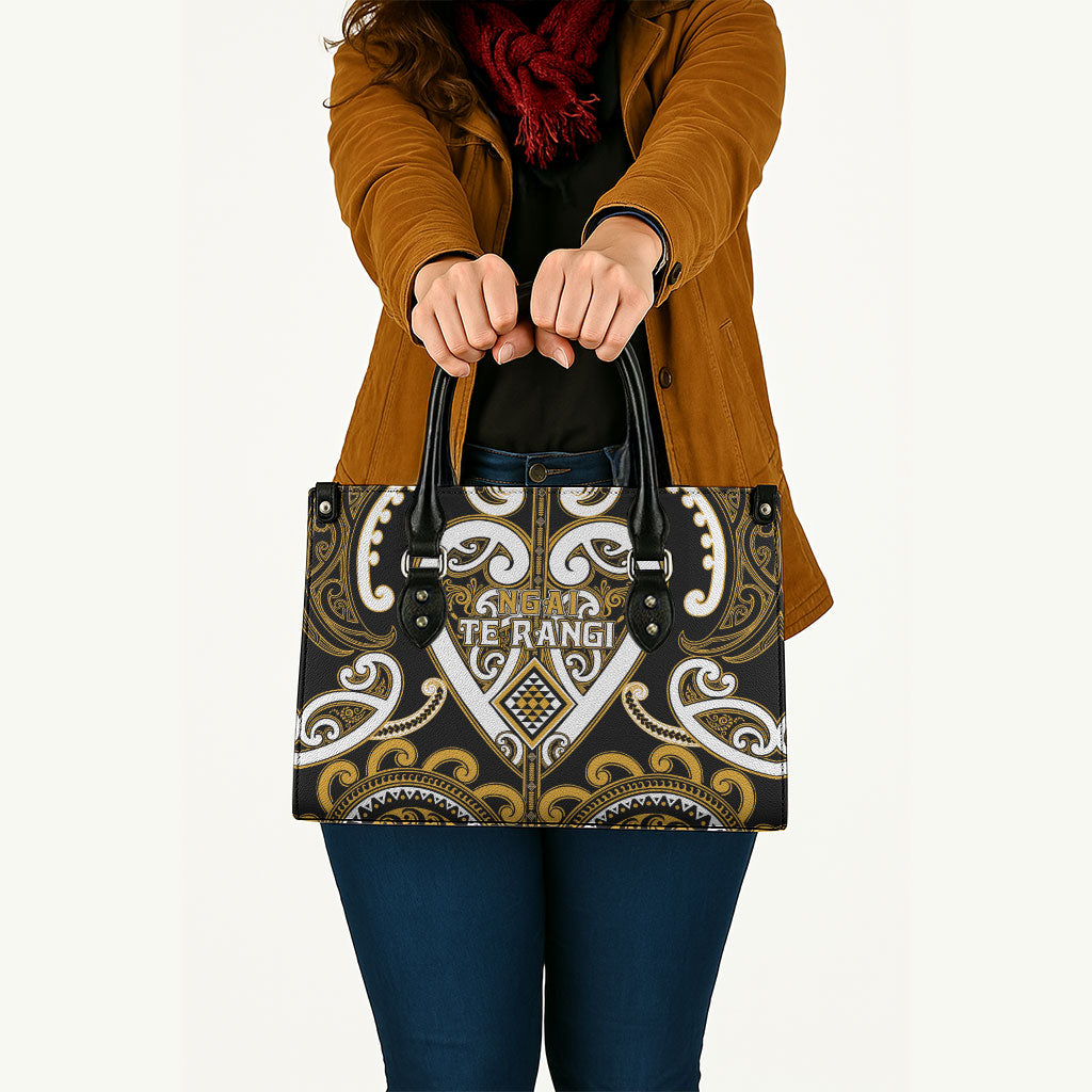 Aotearoa Ngai Te Rangi Leather Bag Maori Tribal Pattern LT05 - Polynesian Pride