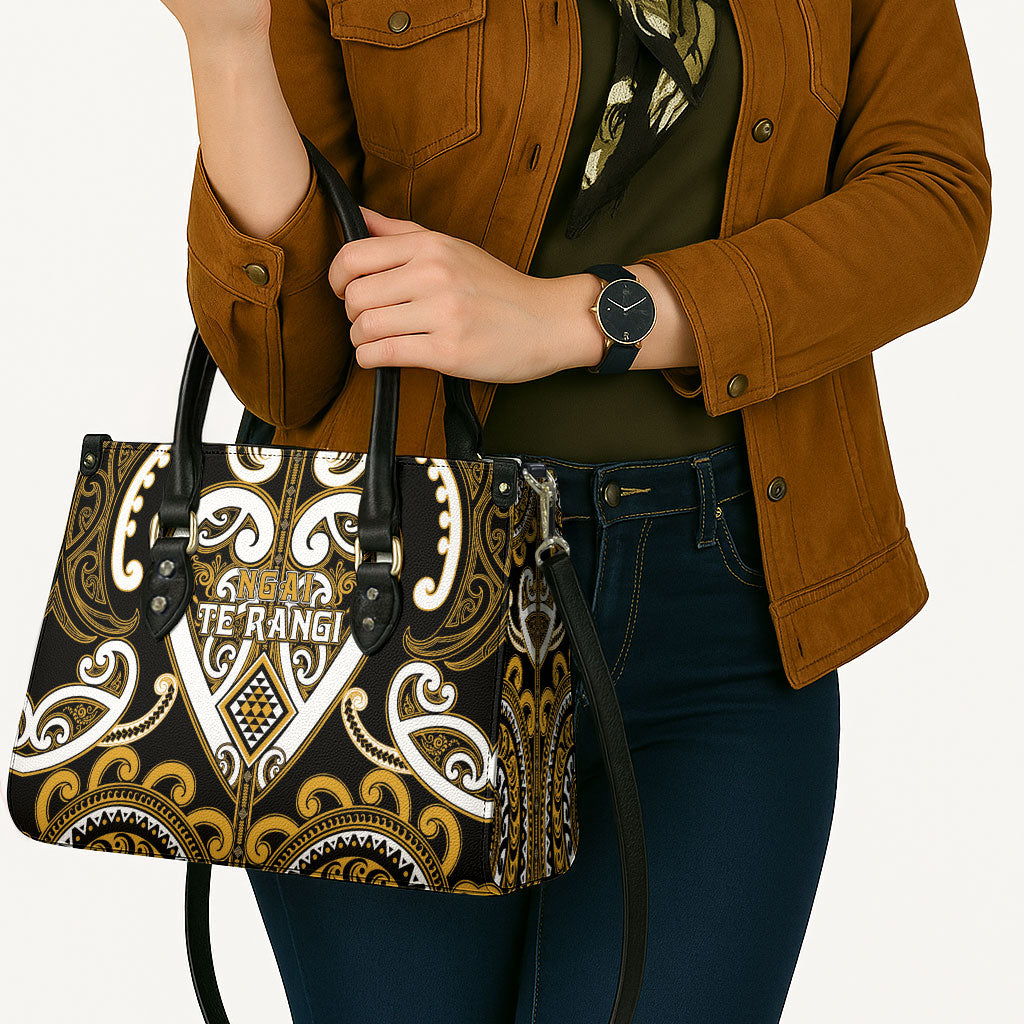 Aotearoa Ngai Te Rangi Leather Bag Maori Tribal Pattern LT05 - Polynesian Pride