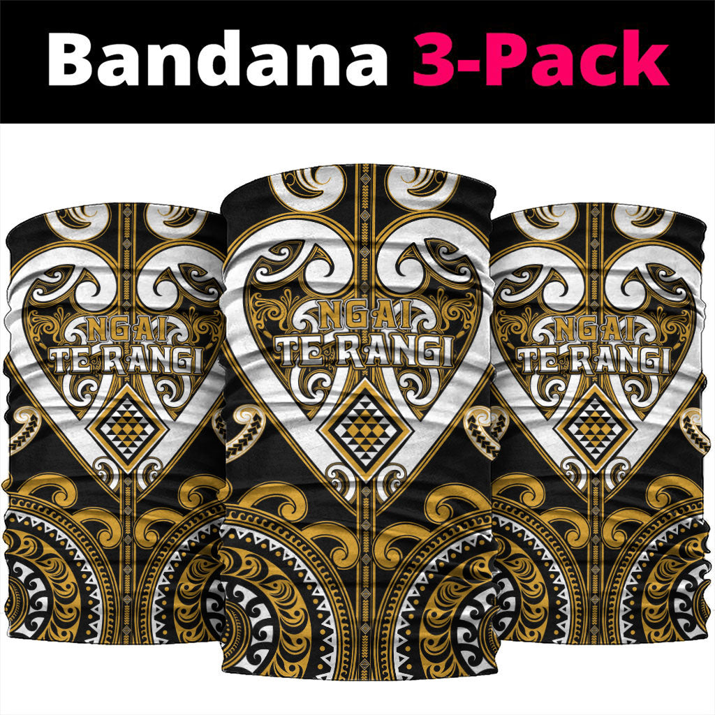 Aotearoa Ngai Te Rangi Neck Gaiter Maori Tribal Pattern LT05 package One Size: 25*50cm Gold - Polynesian Pride