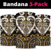 Aotearoa Ngai Te Rangi Neck Gaiter Maori Tribal Pattern LT05 package One Size: 25*50cm Gold - Polynesian Pride