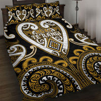 Aotearoa Ngai Te Rangi Quilt Bed Set Maori Tribal Pattern LT05 Gold - Polynesian Pride