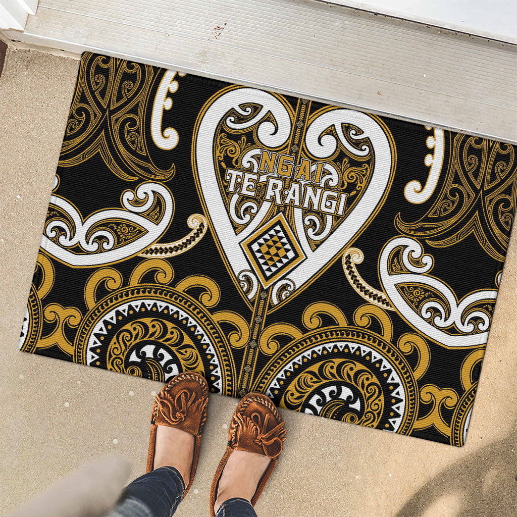 Aotearoa Ngai Te Rangi Rubber Doormat Maori Tribal Pattern LT05 - Polynesian Pride