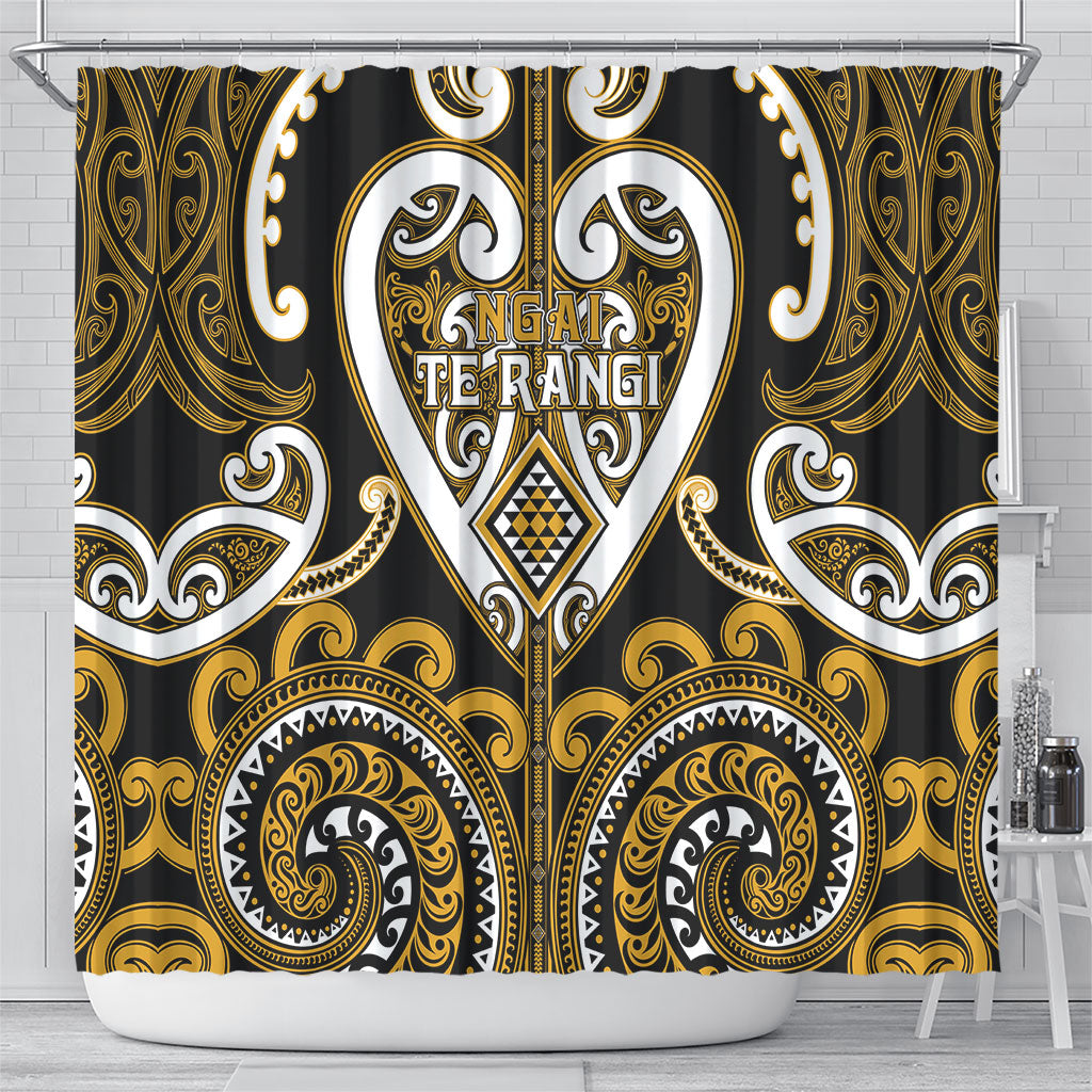 Aotearoa Ngai Te Rangi Shower Curtain Maori Tribal Pattern LT05 - Polynesian Pride