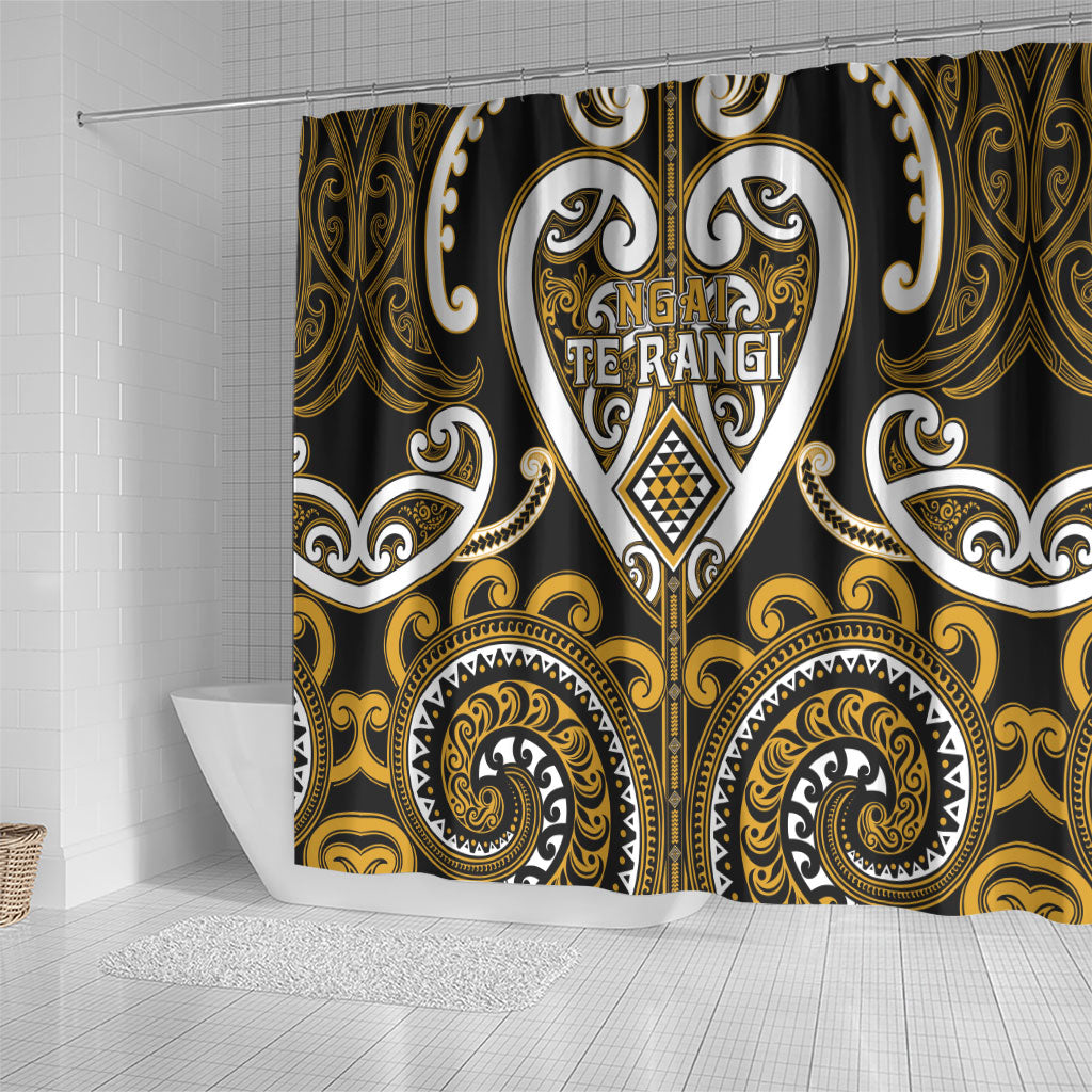 Aotearoa Ngai Te Rangi Shower Curtain Maori Tribal Pattern LT05 - Polynesian Pride