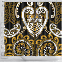 Aotearoa Ngai Te Rangi Shower Curtain Maori Tribal Pattern LT05 - Polynesian Pride