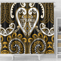 Aotearoa Ngai Te Rangi Shower Curtain Maori Tribal Pattern LT05 - Polynesian Pride