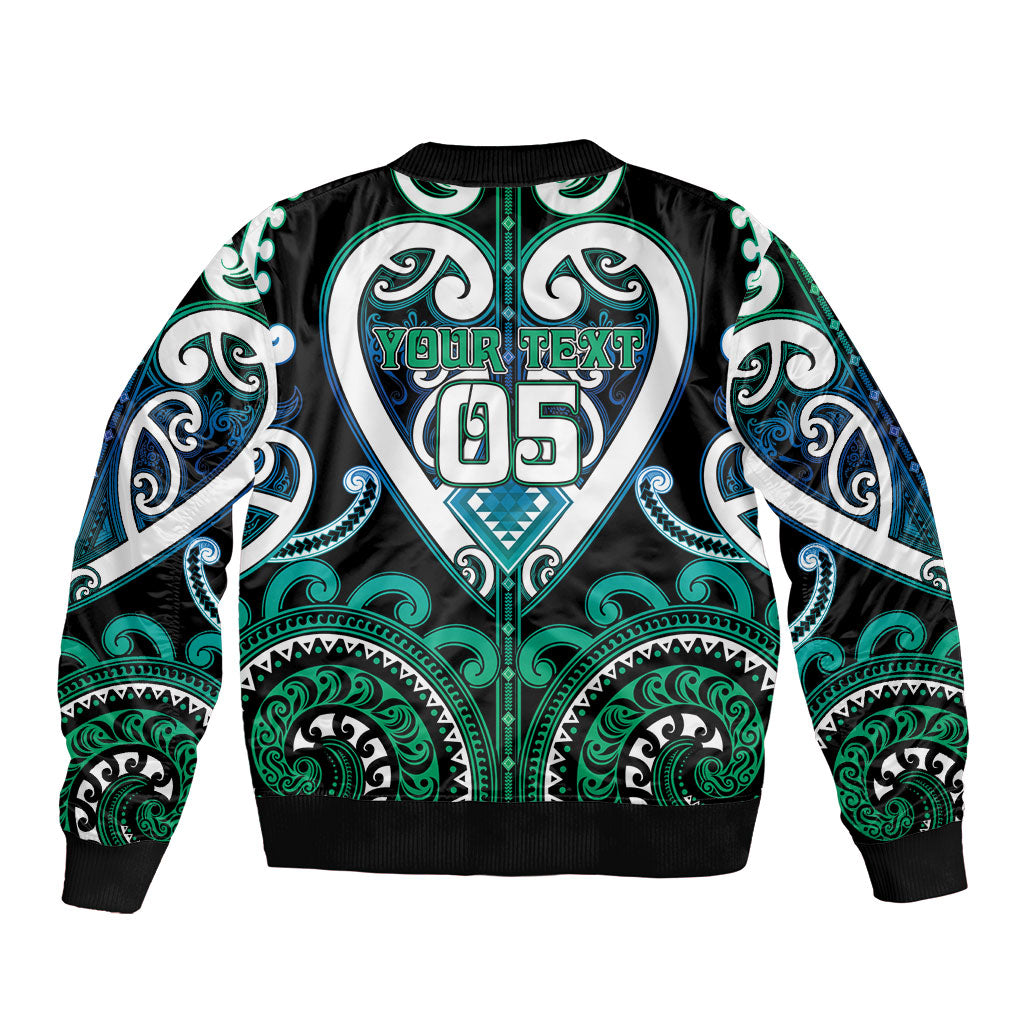 Custom Aotearoa Ngati Ranginui Sleeve Zip Bomber Jacket Maori Tribal Pattern LT05 - Polynesian Pride