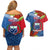 Personalized Samoa Couples Matching Off Shoulder Short Dress and Hawaiian Shirt Teuila Torch Ginger Mix Polynesian Tribal LT05 - Polynesian Pride