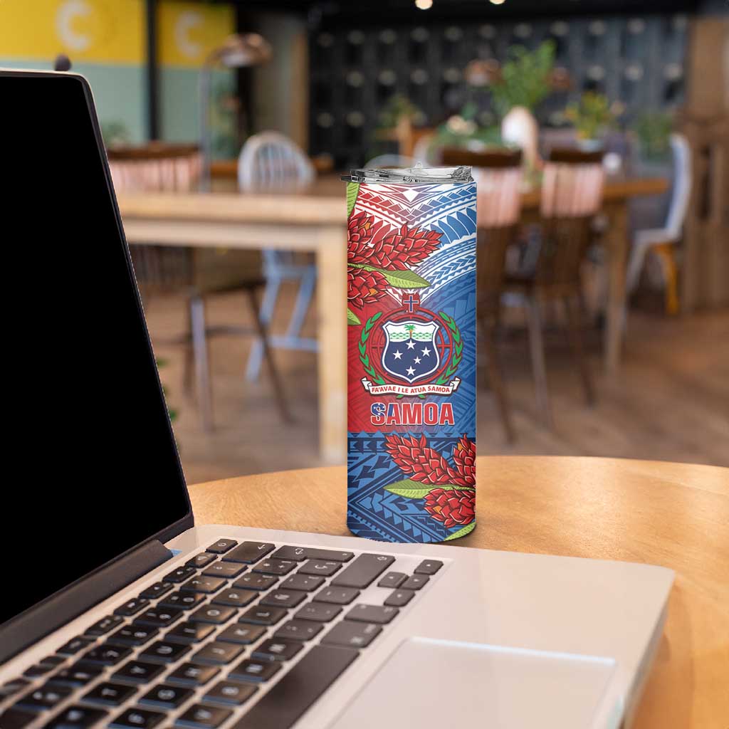 Personalised Samoa Skinny Tumbler Teuila Torch Ginger Mix Polynesian Tribal LT05 - Polynesian Pride