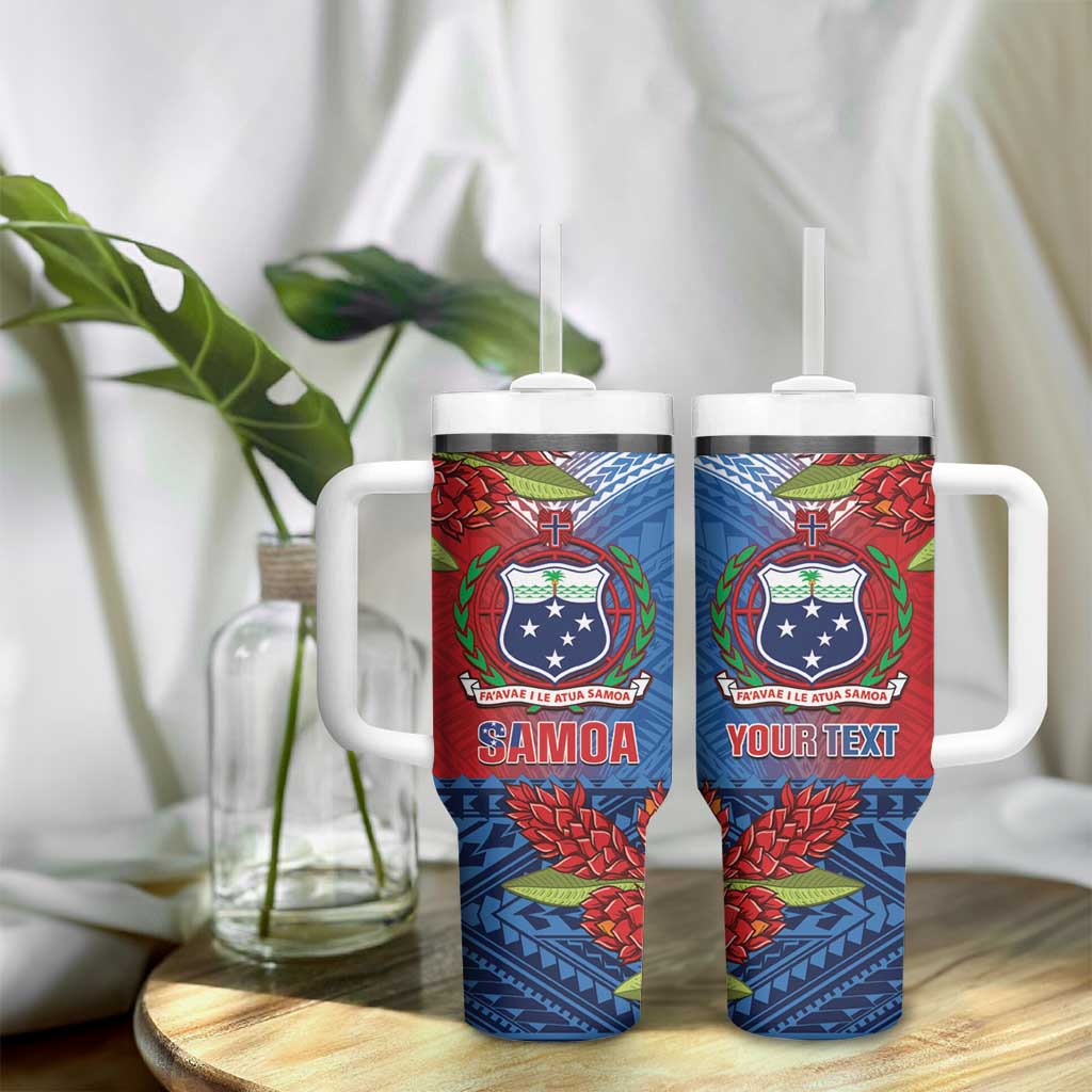 Personalised Samoa Tumbler With Handle Teuila Torch Ginger Mix Polynesian Tribal LT05 - Polynesian Pride