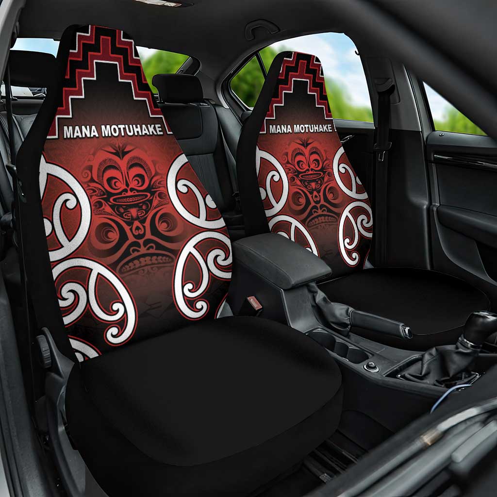 Aotearoa Mana Motuhake Car Seat Cover Poutama With Maori Pattern LT05 One Size Red - Polynesian Pride
