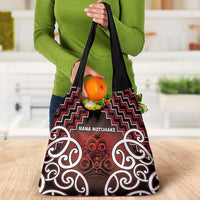 Aotearoa Mana Motuhake Grocery Bag Poutama With Maori Pattern LT05 - Polynesian Pride