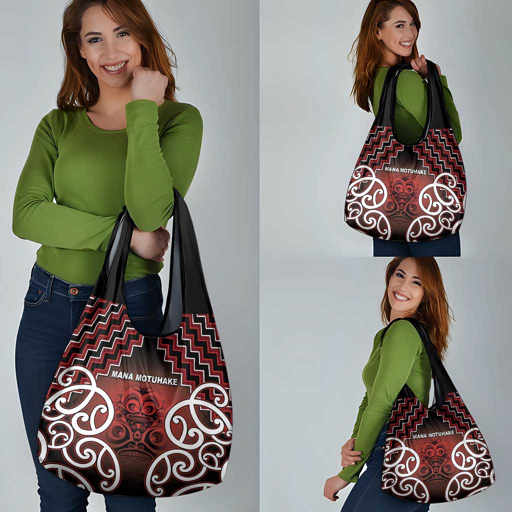 Aotearoa Mana Motuhake Grocery Bag Poutama With Maori Pattern LT05 - Polynesian Pride