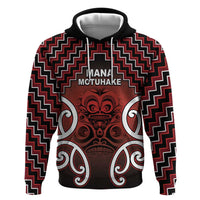 Personalised Aotearoa Mana Motuhake Hoodie Poutama With Maori Pattern LT05 Pullover Hoodie Red - Polynesian Pride