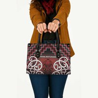 Aotearoa Mana Motuhake Leather Bag Poutama With Maori Pattern LT05 - Polynesian Pride