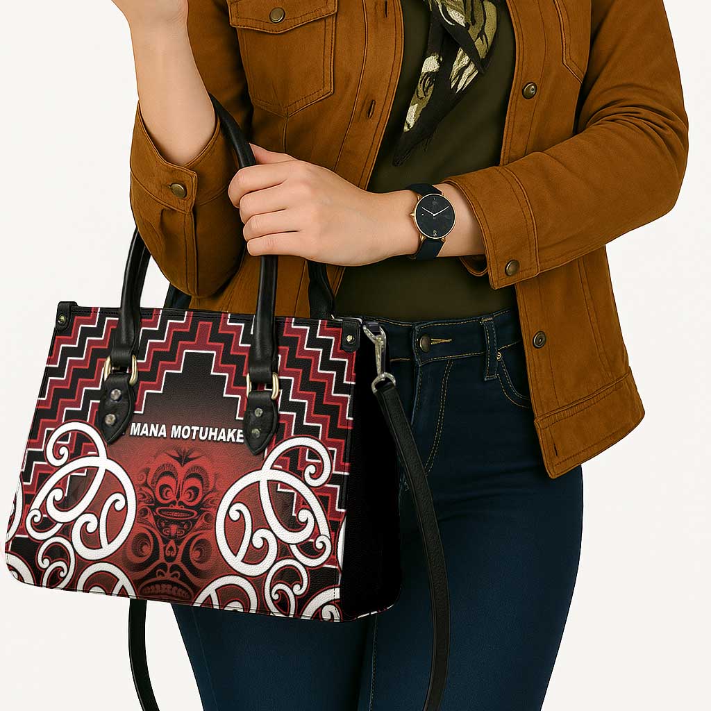 Aotearoa Mana Motuhake Leather Bag Poutama With Maori Pattern LT05 - Polynesian Pride