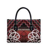 Aotearoa Mana Motuhake Leather Bag Poutama With Maori Pattern LT05 - Polynesian Pride