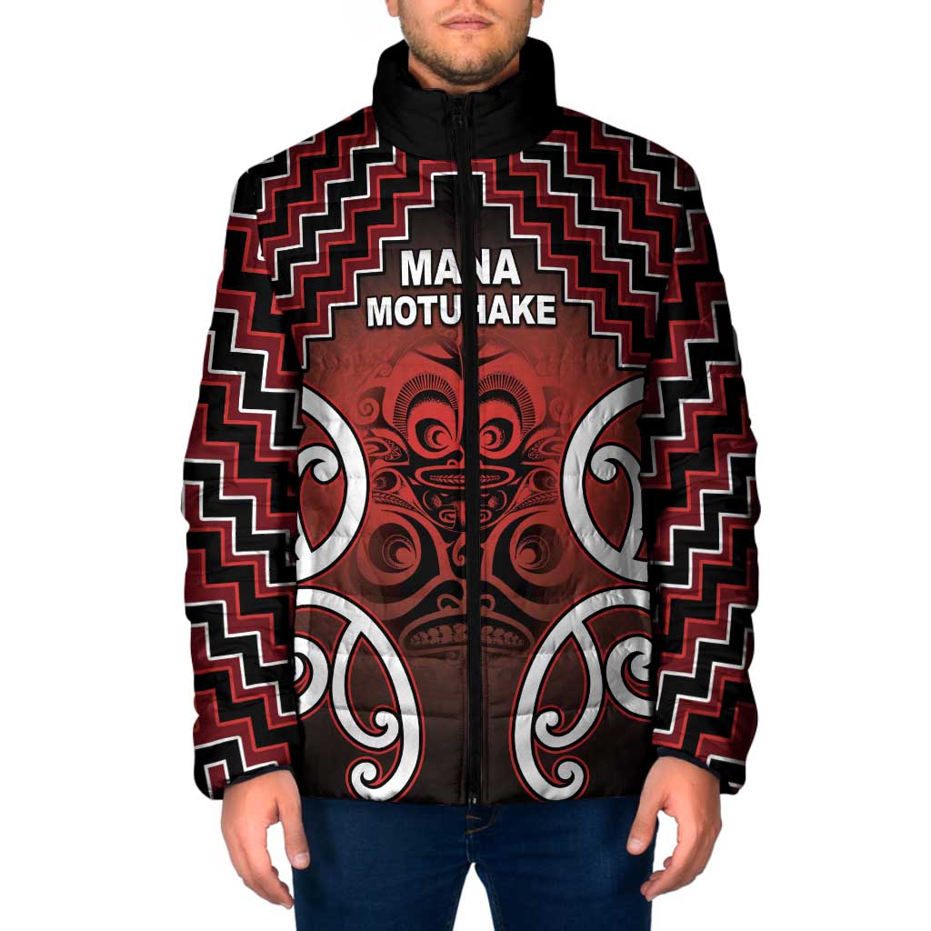 Personalised Aotearoa Mana Motuhake Padded Jacket Poutama With Maori Pattern LT05 Men Red - Polynesian Pride