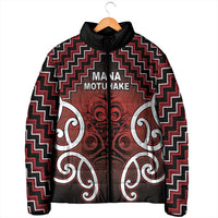 Personalised Aotearoa Mana Motuhake Padded Jacket Poutama With Maori Pattern LT05 - Polynesian Pride