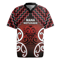 Personalised Aotearoa Mana Motuhake Rugby Jersey Poutama With Maori Pattern LT05 Red - Polynesian Pride