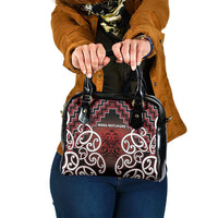 Aotearoa Mana Motuhake Shoulder Handbag Poutama With Maori Pattern LT05 One Size Red - Polynesian Pride