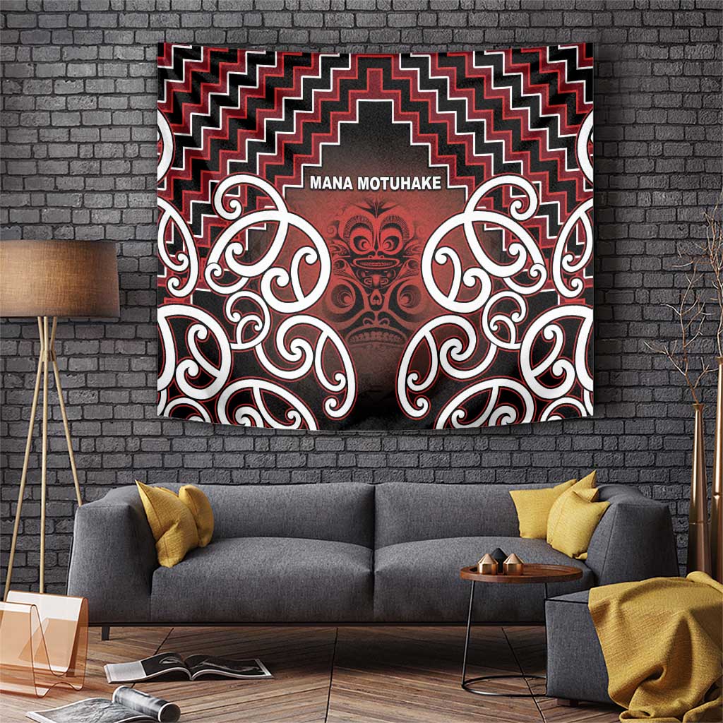 Aotearoa Mana Motuhake Tapestry Poutama With Maori Pattern LT05 Red - Polynesian Pride