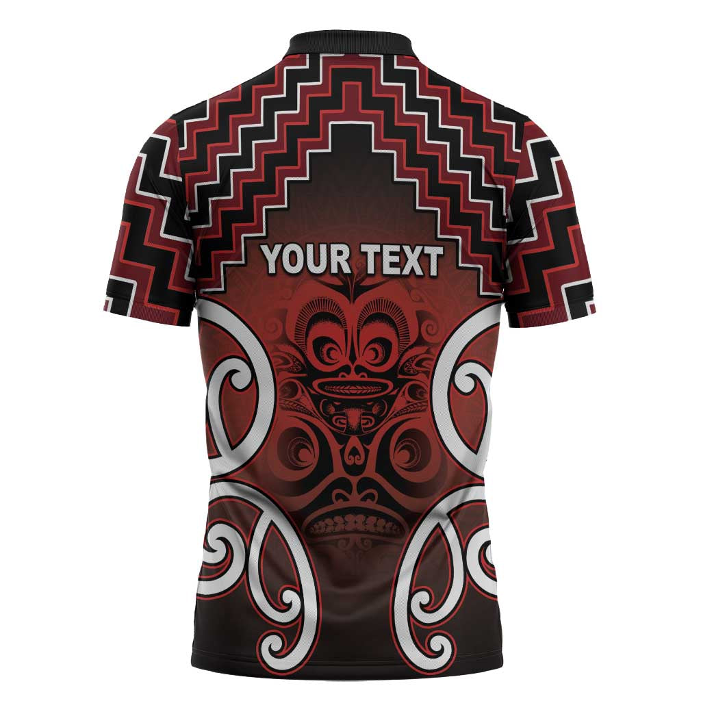 Personalised Aotearoa Mana Motuhake Zipper Polo Shirt Poutama With Maori Pattern LT05 - Polynesian Pride