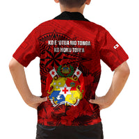 Tonga King Tupou I Day Kid Hawaiian Shirt Tropical Flowers With Ngatu Pattern LT05 - Polynesian Pride