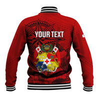 Personalized Tonga King Tupou I Day Baseball Jacket Tropical Flowers With Ngatu Pattern LT05 - Polynesian Pride