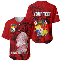 Personalized Tonga King Tupou I Day Baseball Jersey Tropical Flowers With Ngatu Pattern LT05 - Polynesian Pride