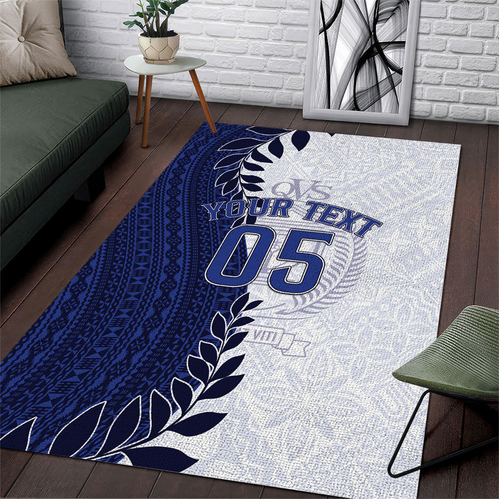Custom Fiji Queen Victoria School Area Rug 120 Years Anniversary LT05 White - Polynesian Pride