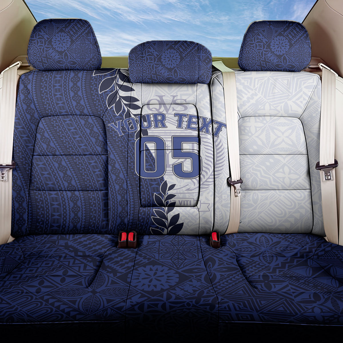 Custom Fiji Queen Victoria School Back Car Seat Cover 120 Years Anniversary LT05 One Size White - Polynesian Pride