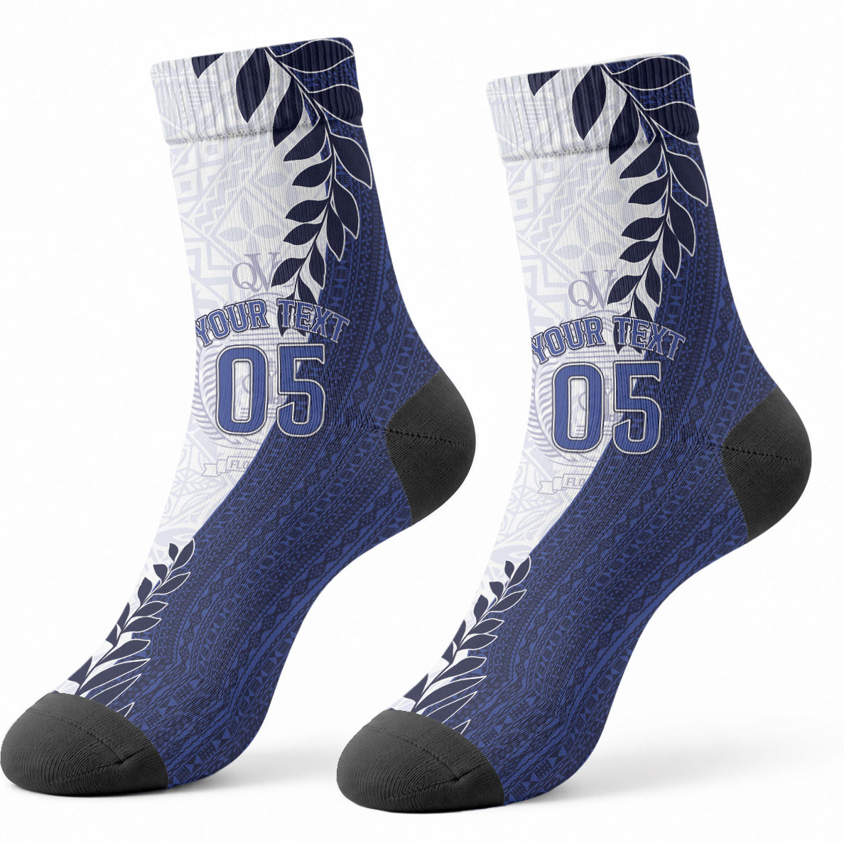 Custom Fiji Queen Victoria School Crew Socks 120 Years Anniversary LT05 - Polynesian Pride