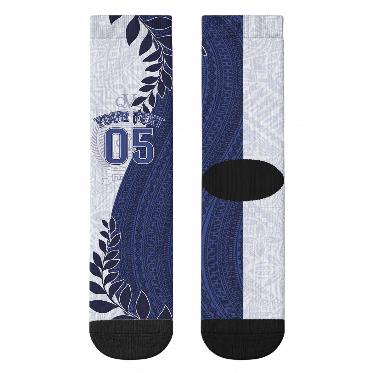 Custom Fiji Queen Victoria School Crew Socks 120 Years Anniversary LT05 - Polynesian Pride