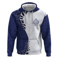 Custom Fiji Queen Victoria School Hoodie 120 Years Anniversary LT05 Zip Hoodie White - Polynesian Pride