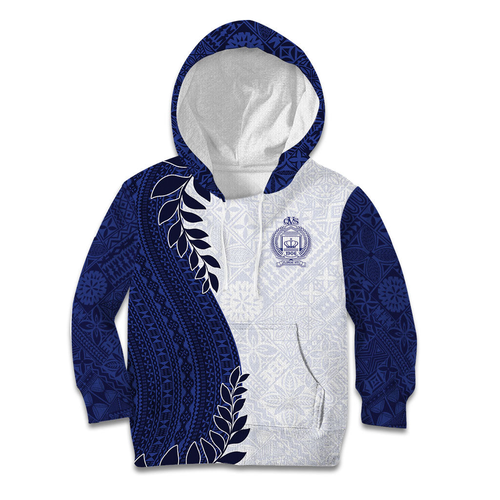 Custom Fiji Queen Victoria School Kid Hoodie 120 Years Anniversary LT05 Hoodie White - Polynesian Pride