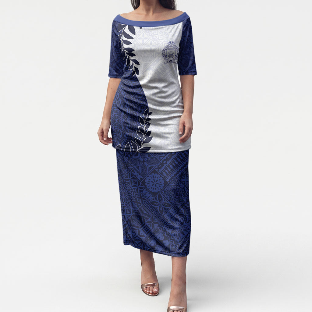 Custom Fiji Queen Victoria School Puletasi 120 Years Anniversary LT05 Long Dress White - Polynesian Pride