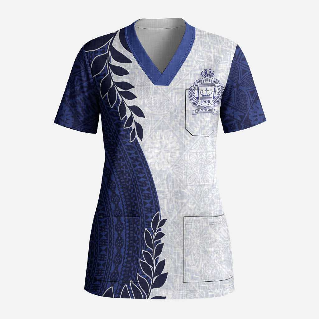 Custom Fiji Queen Victoria School Scrub Top 120 Years Anniversary