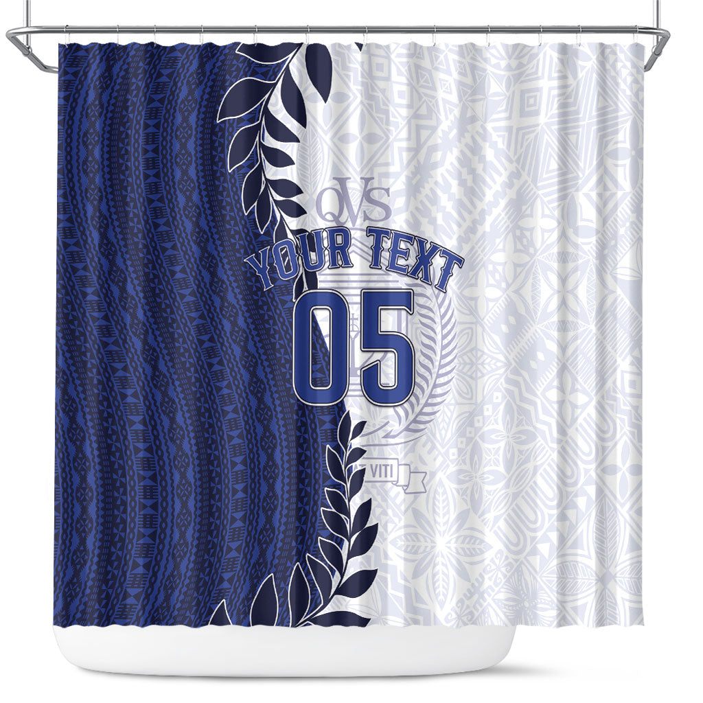 Custom Fiji Queen Victoria School Shower Curtain 120 Years Anniversary LT05 White - Polynesian Pride