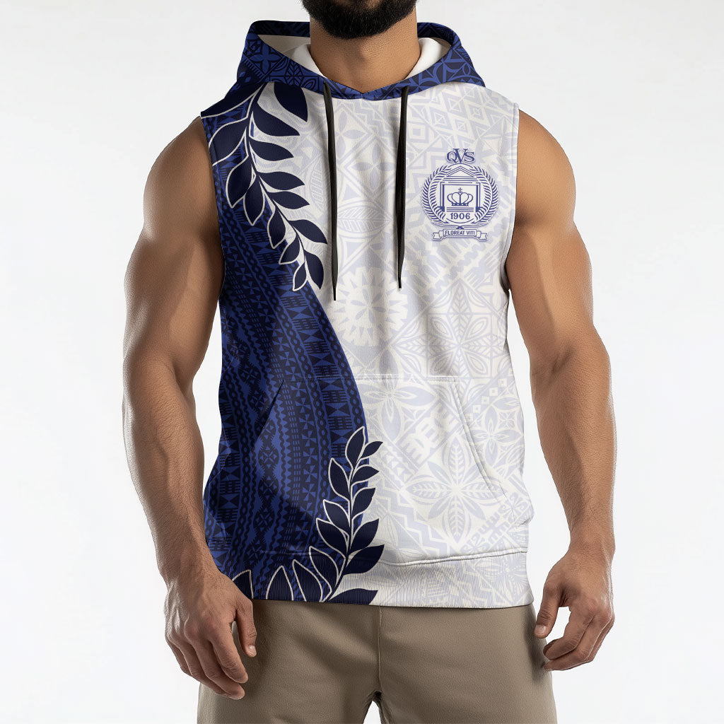 Custom Fiji Queen Victoria School Sleeveless Hoodie 120 Years Anniversary LT05 - Polynesian Pride