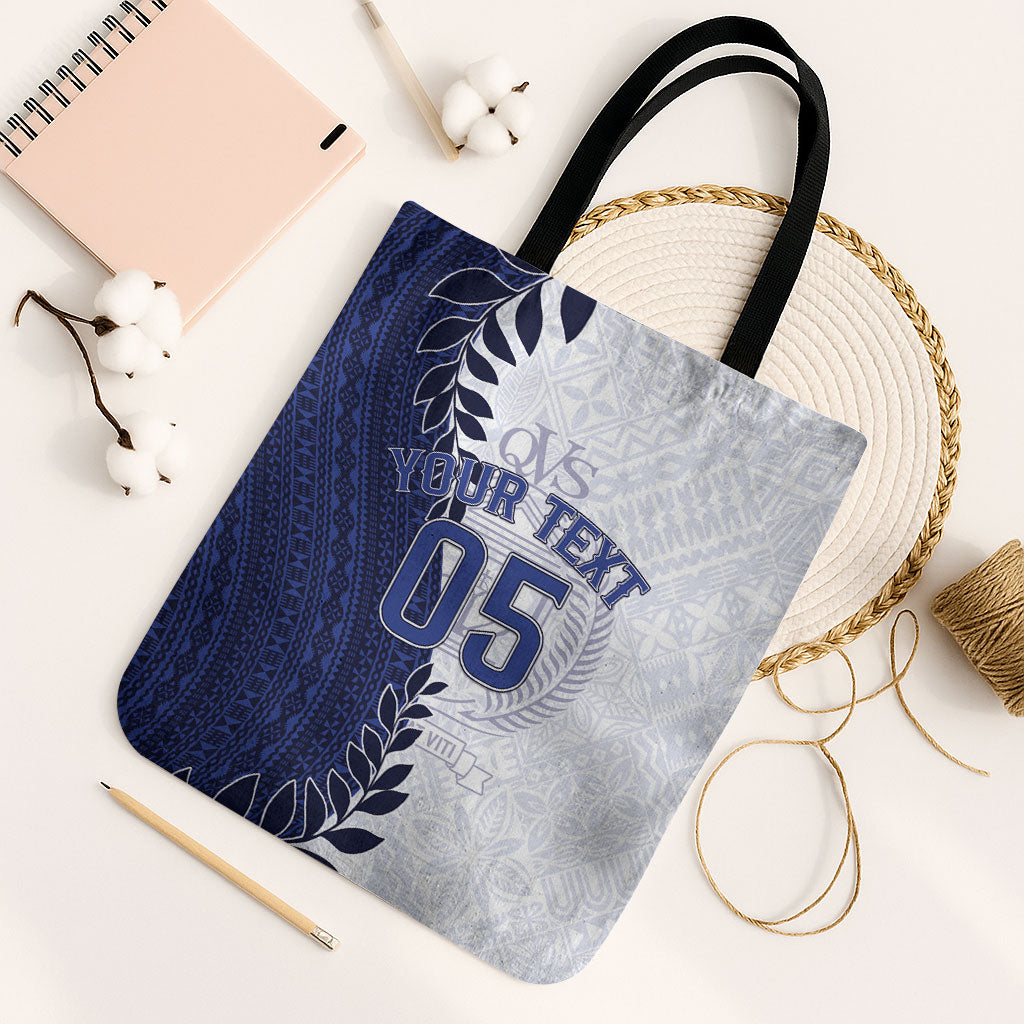 Custom Fiji Queen Victoria School Tote Bag 120 Years Anniversary LT05 Black Strap One Size White - Polynesian Pride