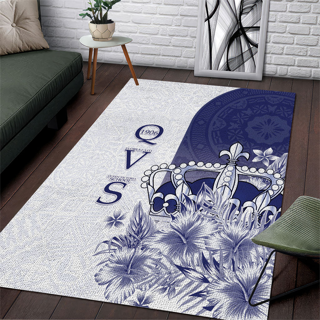 Fiji Queen Victoria School 1906 Area Rug Floreat Viti LT05 Navy - Polynesian Pride